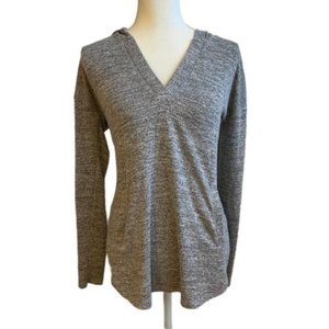 Banana Republic Comfy V-Neck Pull Over Hoodie Top Gray Size S